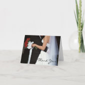 Rode Roos Huwelijk Paar Bedankbriefkaart Bedankkaart (Voorkant)