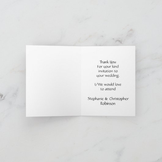 Rode Roos Huwelijksacceptatiekaart Bedankkaart (Binnen)