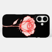 Rode Roos Illustratie met Zwarte Achtergrond Case-Mate iPhone Case (Achterkant (horizontaal))