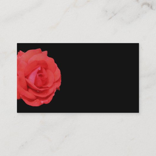 Rode roos in bloem Visitekaartje (Achterkant)