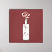 Rode Roos in Fles Canvas Afdruk (Voorkant)