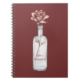 Rode Roos in Fles Notitieboek