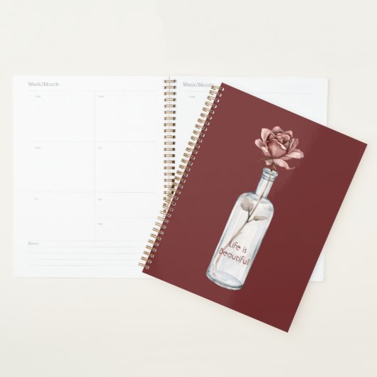 Rode Roos in Fles Planner (Display)