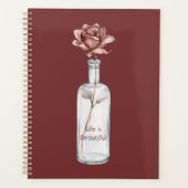 Rode Roos in Fles Planner (Voorkant)