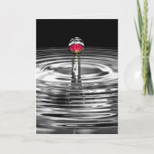 rode roos in het water druppelsympathie kaart (Voorkant)