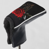 Rode roos in kettingen golfheadcover (3/4 voorkant)
