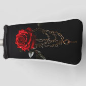 Rode roos in kettingen golfheadcover (Voorkant)