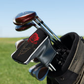 Rode roos in kettingen golfheadcover (Insitu)