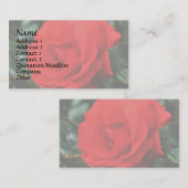Rode roos in Visitekaartje met bloemen (Voorkant / Achterkant)
