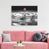 rode roos in waterdruppel canvas afdruk (Insitu (Woonkamer))
