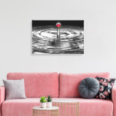 rode roos in waterdruppelaar canvas afdruk (Insitu (Woonkamer))