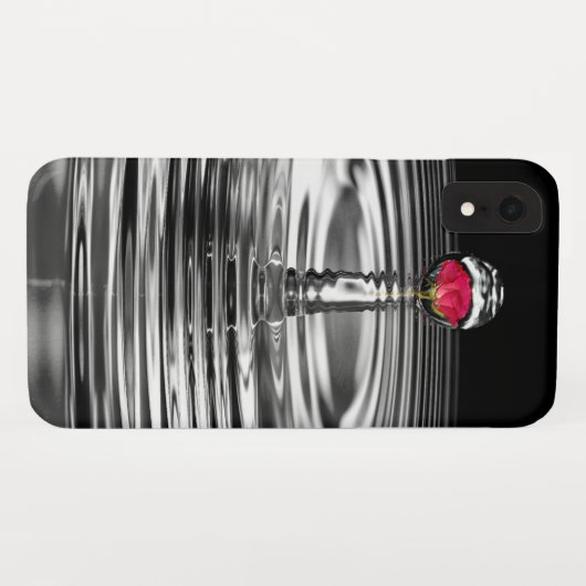 rode roos in waterdruppelaar Case-Mate iPhone case (Achterkant (horizontaal))