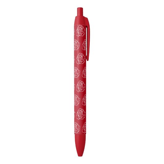 Rode Roos Inktpennen Zwarte Inkt Pen (Achterkant (Verticaal))