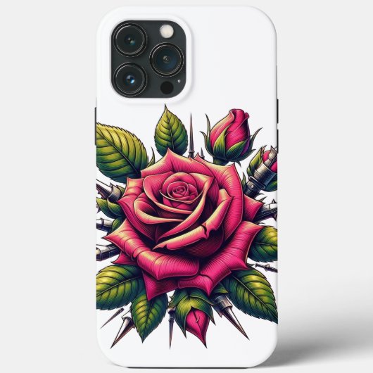 Rode Roos iPhone 13 Pro Max Hoesje (Achterkant)