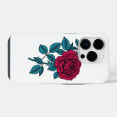 Rode roos iPhone hoesje (Achterkant horizontaal)