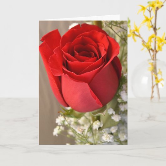 Rode Roos Kaart (Gele Bloem)