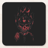 rode roos kartonnen onderzetters (Voorkant)