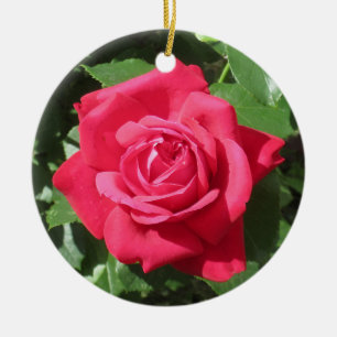 Rode Roos Keramisch Ornament
