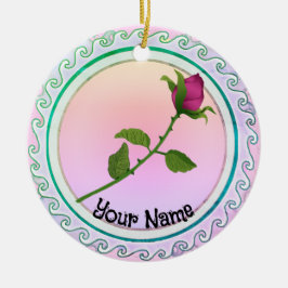 Rode Roos Keramisch Ornament