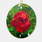 RODE ROOS KERAMISCH ORNAMENT (Links)