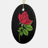 Rode roos keramisch ornament (Links)