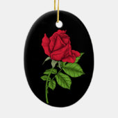 Rode roos keramisch ornament (Achterkant)