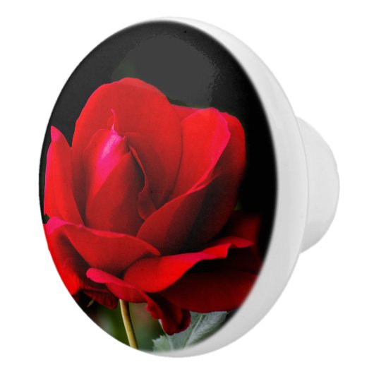 Rode roos keramische knop (Rechts)