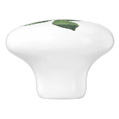 Rode roos keramische knop (Zijkant)