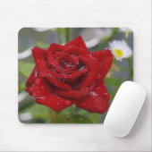 Rode Roos Knop Muismat (Met muis)