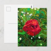 RODE ROOS KUNST BRIEFKAART (Voorkant / Achterkant)