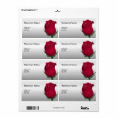 Rode Roos Label Elegant Persoonlijke Zakelijke (Full Sheet)