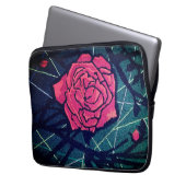 Rode roos laptop sleeve (Voorkant Links)