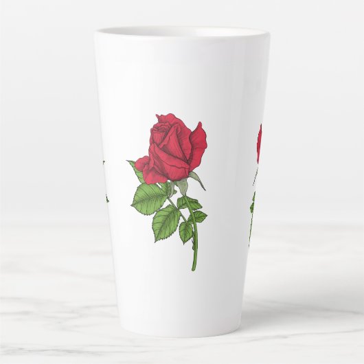 Rode roos latte mok (Voorkant)