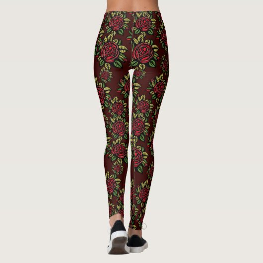 Rode roos leggings (Achterkant)