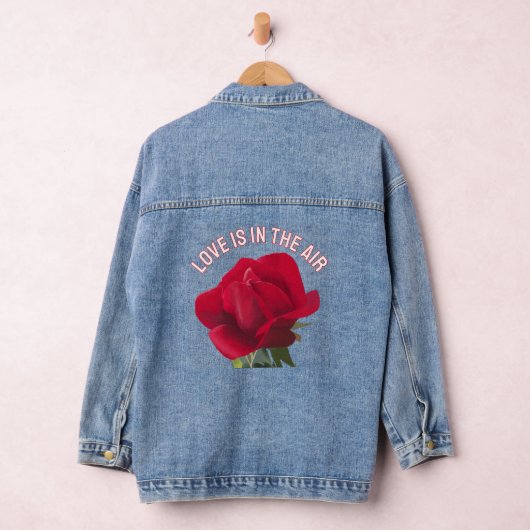 Rode roos - Liefde is in de lucht bericht Denim Jacket (Hangar)