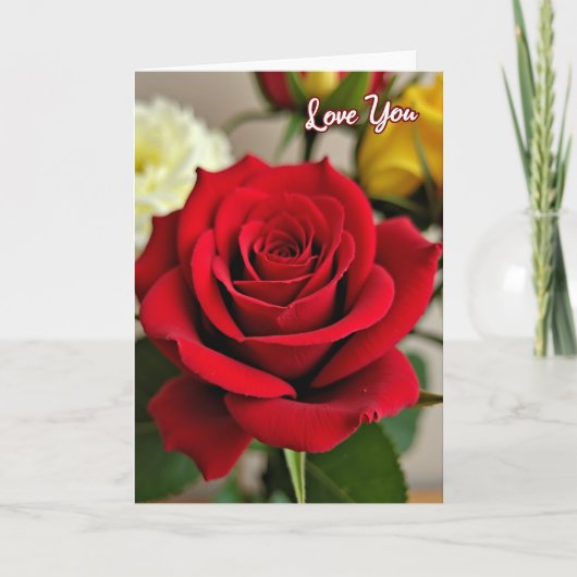 Rode Roos Liefde Kaart (Voorkant)