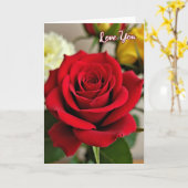 Rode Roos Liefde Kaart (Gele Bloem)