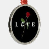 Rode Roos Liefde Metalen Ornament (Rechts)
