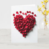 Rode Roos Liefdes Hart Kaart (Gele Bloem)