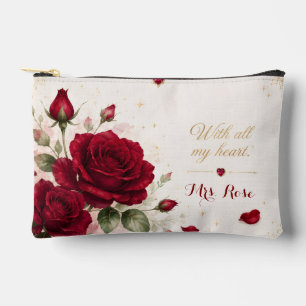 Rode Roos Liefdesbriefjes Romantische Bloem Cosmet Etui