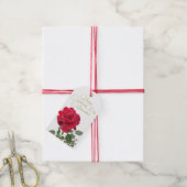 Rode roos - liefdessymbool - Gepersonaliseerde Val Cadeaulabel (Met Touw)