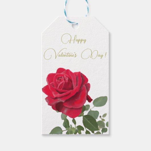 Rode roos - liefdesviering - Valentijnsdag Cadeaulabel (Voorkant)