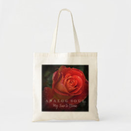 Rode Roos Macro Analoge Ziel Esthetische Boodschap Tote Bag