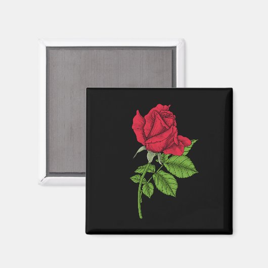 Rode roos magneet (Voorkant / Achterkant)