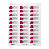Rode Roos Marmer Moderne Glam Bruiloft Feest Etiket (Full Sheet)