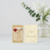 rode roos mason pot Gift register Kaarten (Staand voorkant)