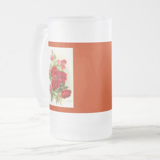 rode roos matglas bierpul (Voorkant links)