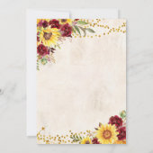 Rode Roos met bruin haar en zonnebloem Baby shower Kaart (Achterkant)