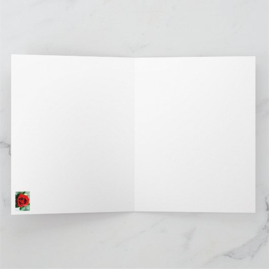 Rode Roos met Dauwdruppels  Kaart (Binnen)