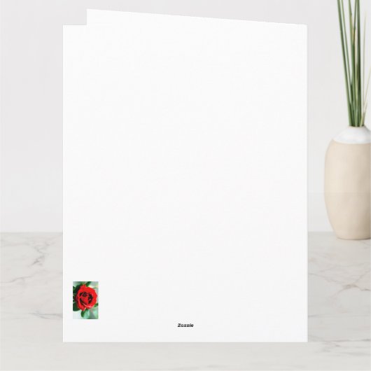 Rode Roos met Dauwdruppels Kaart (Achterkant)